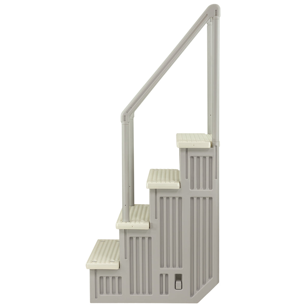 Aqua Select White Outside Flip-up Safety Ladder for Above Ground Pools 48-54H