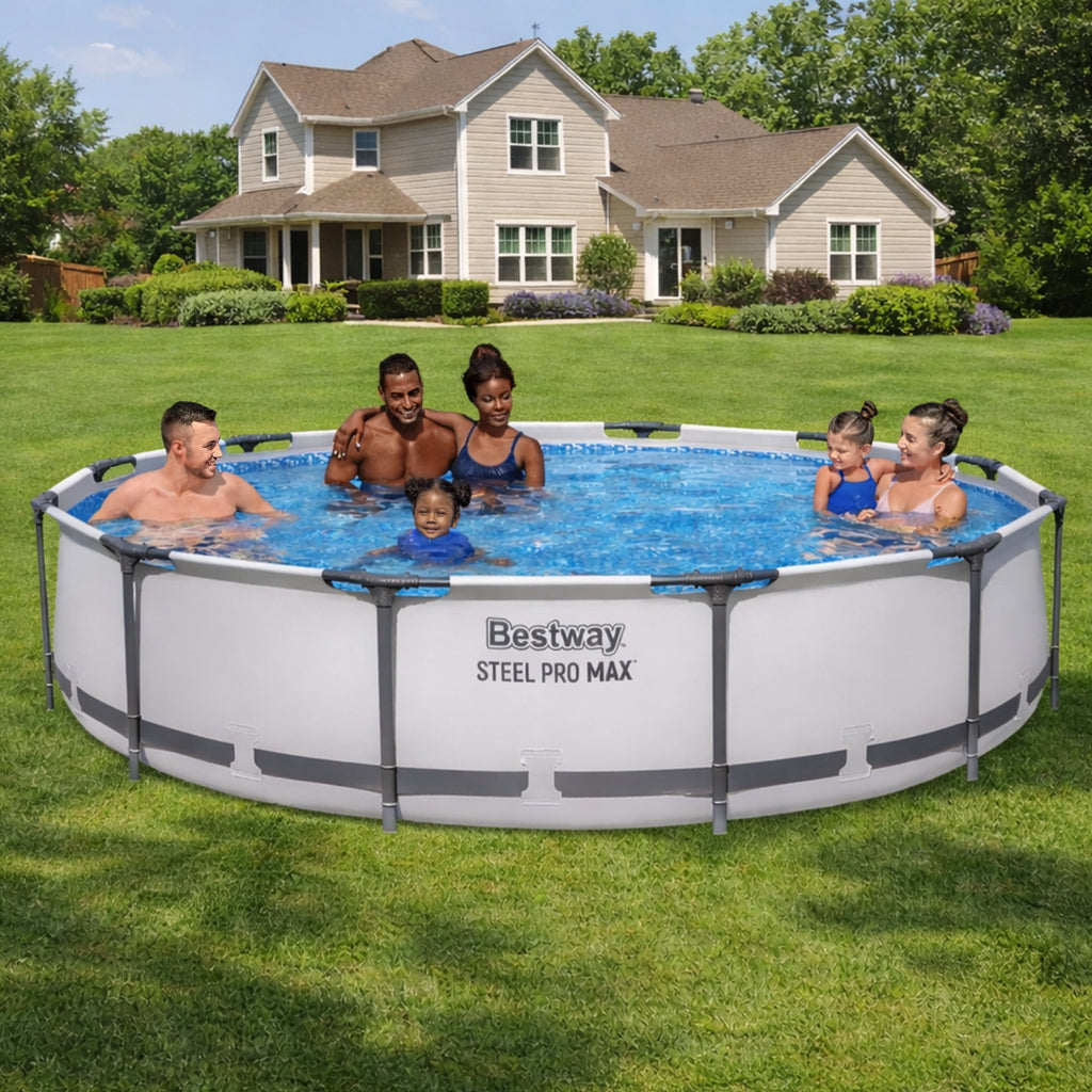 Bestway Steel Pro MAX 10'x30\ Metal Frame Above Ground Pool Set w/ Filter Pump & Cartridge