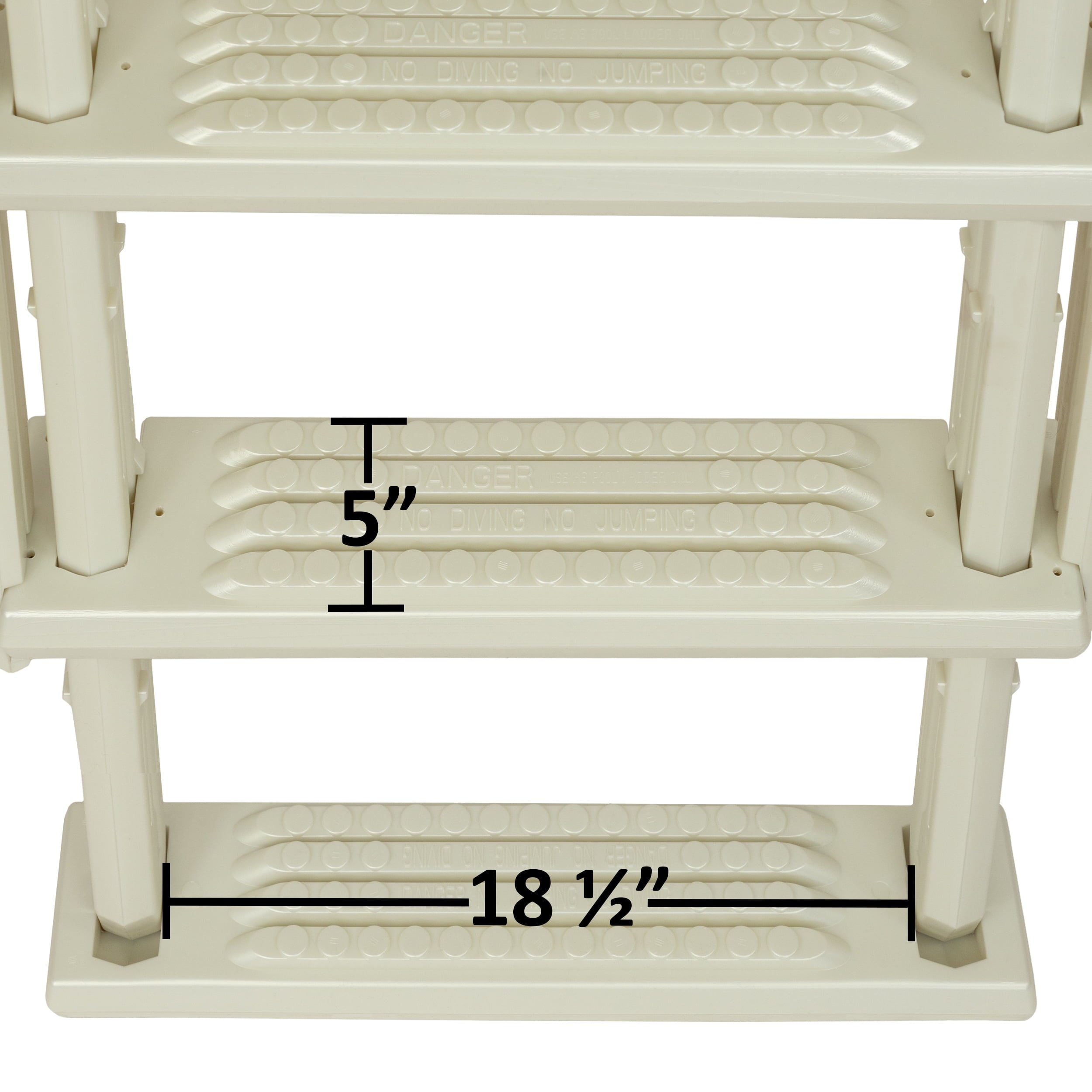 Aqua Select White Outside Flip-up Safety Ladder for Above Ground Pools 48-54H