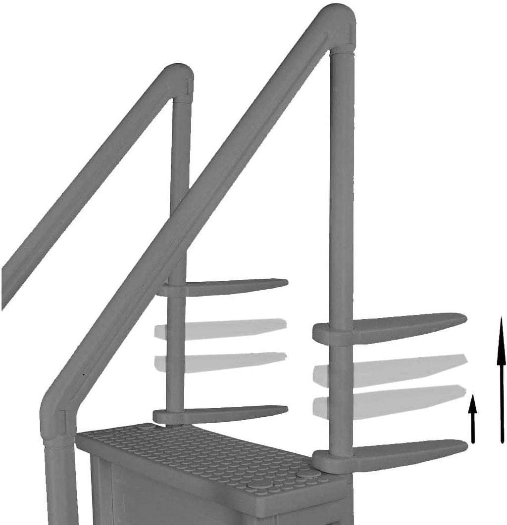 Aqua Select White Outside Flip-up Safety Ladder for Above Ground Pools 48-54H