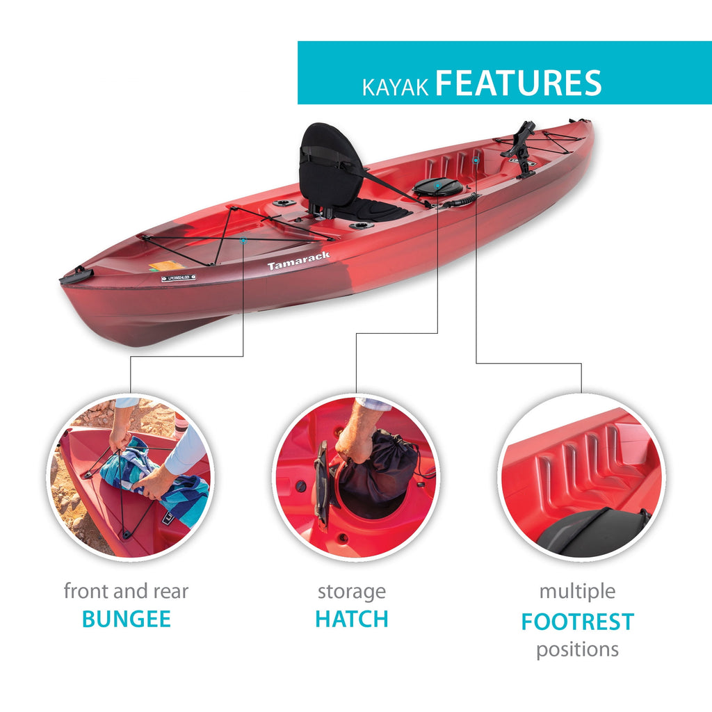 Lifetime Tamarack Angler 10 ft Sit-On-Top Fishing Kayak with Paddles, 2 Pack, Tan (90806)