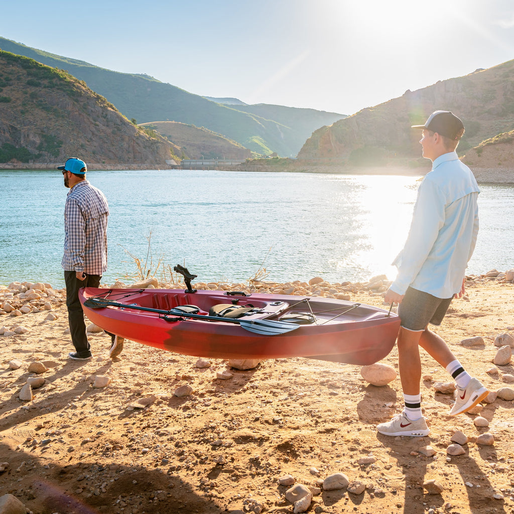 Lifetime Tamarack Angler 10 ft Sit-On-Top Fishing Kayak with Paddles, 2 Pack, Tan (90806)