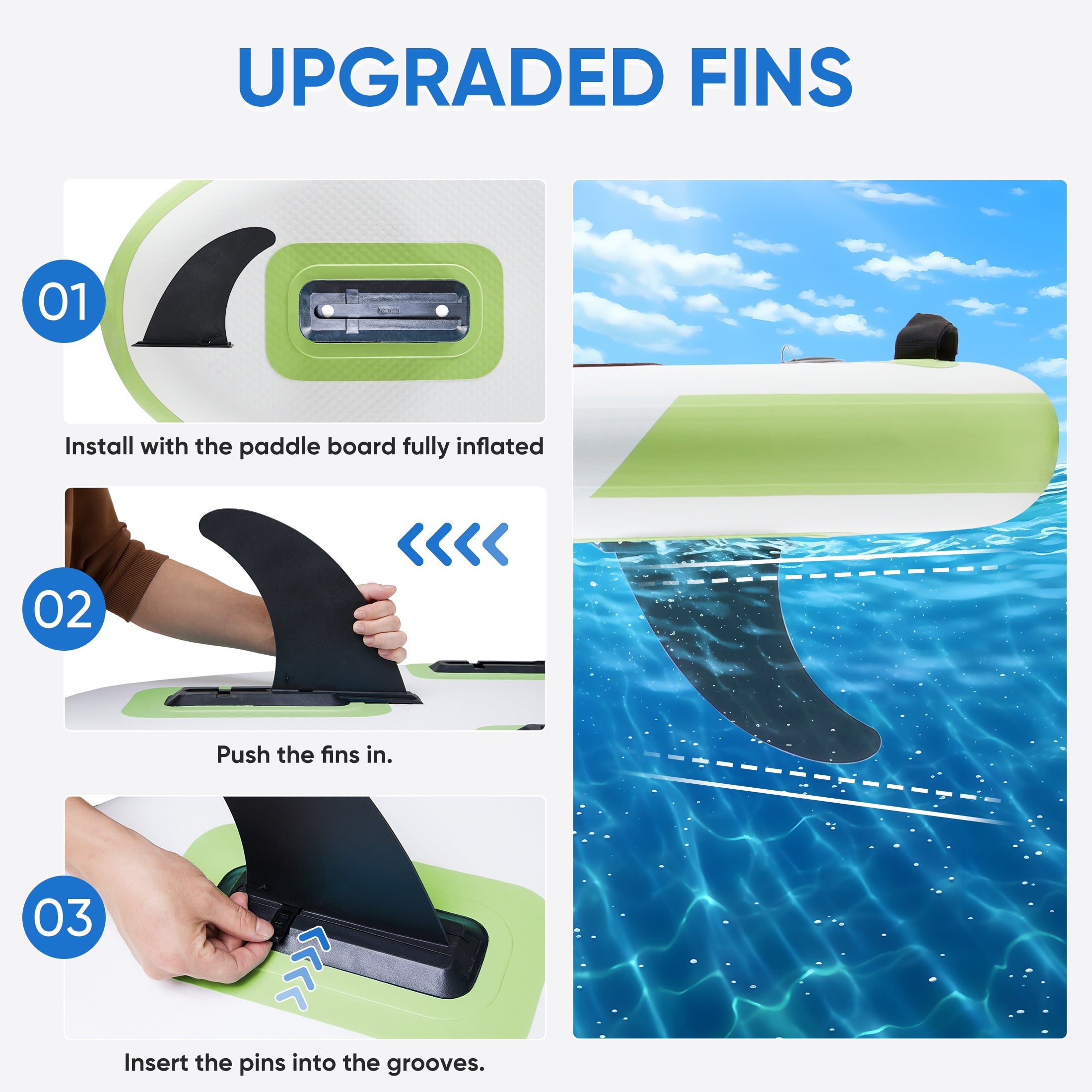 ZUNMOS 10.5ft Inflatable Stand Up Paddle Board, Non-Slip Deck, Complete SUP Accessories Set for All Skill Levels, Brown and Green