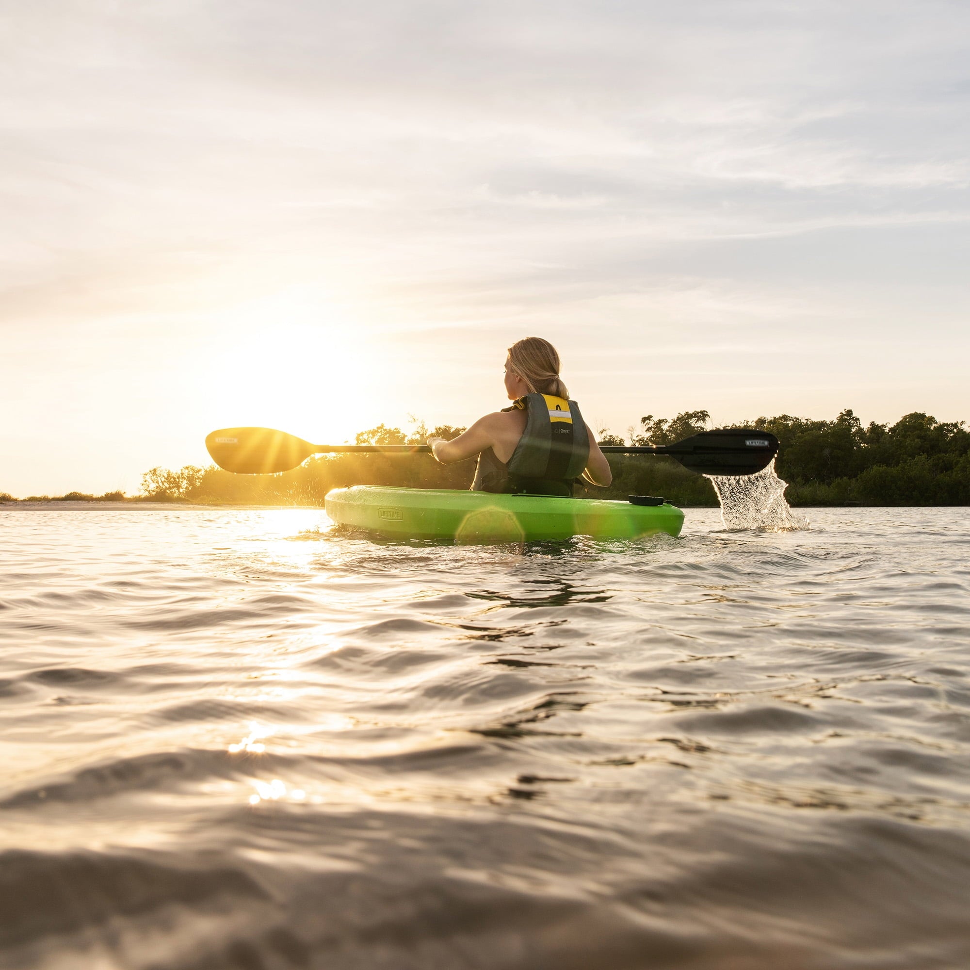 Lifetime Pacer 8 ft Sit-Inside Kayak with Paddle, Green (91032)