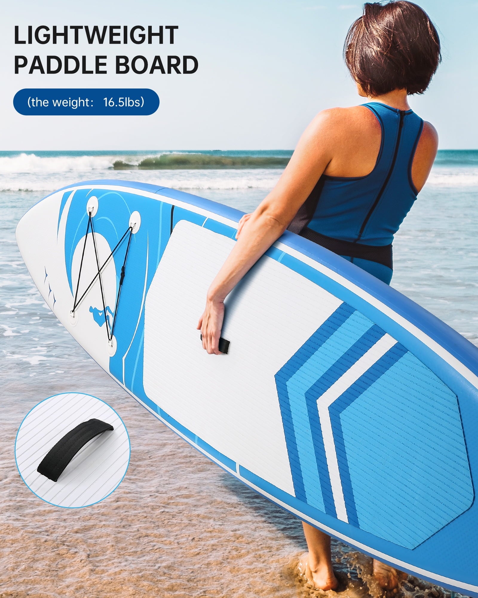 Naipo Inflatable Paddle Board Stand Up Paddle Board 6 in Thick with Sup Accessories and Carry Bag and Fast Pumping for Adults and Youth