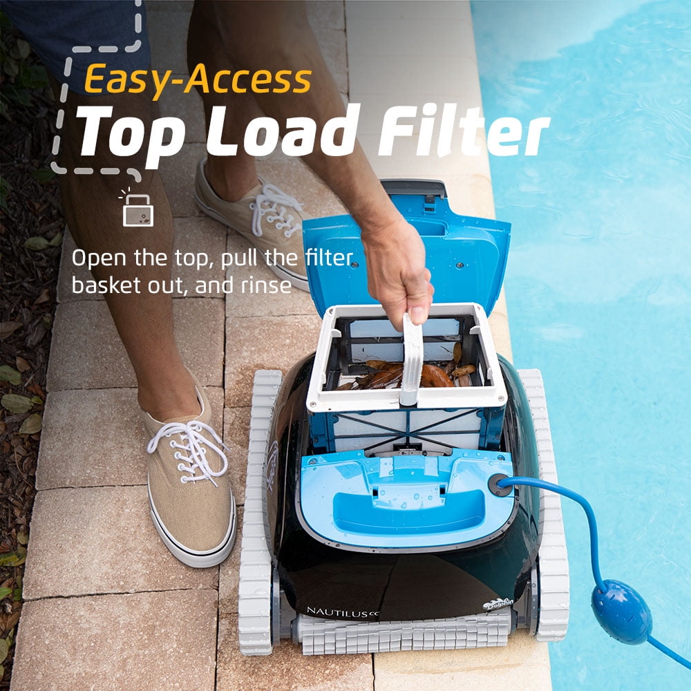 Dolphin Nautilus CC Robotic Pool Vacuum Cleaner with Ultra-Fine Filters, Pools Up To 33 FT