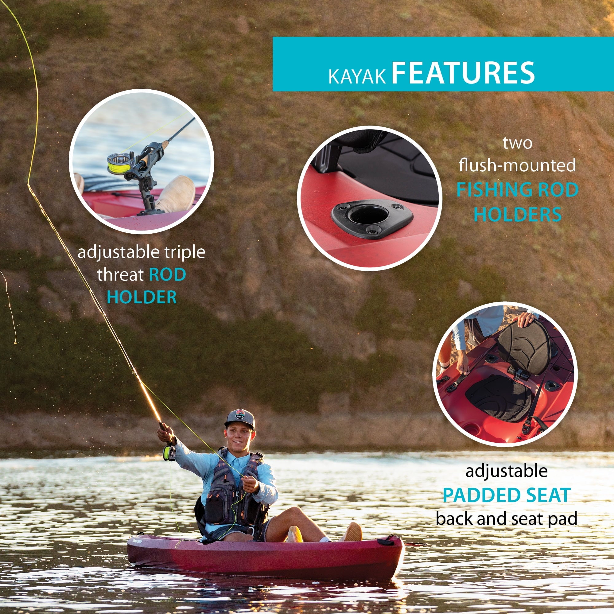 Lifetime Tamarack Angler 10 ft Sit-On-Top Fishing Kayak with Paddles, 2 Pack, Tan (90806)