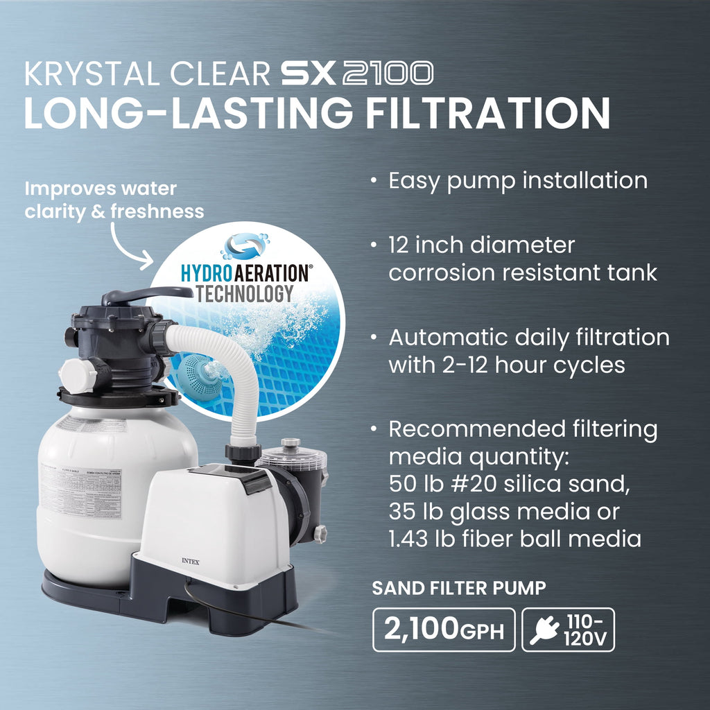 INTEX 20ft x 48in Ultra XTR Above Ground Swimming Pool, Sand Filter Pump, & Automatic Vacuum Cleaner