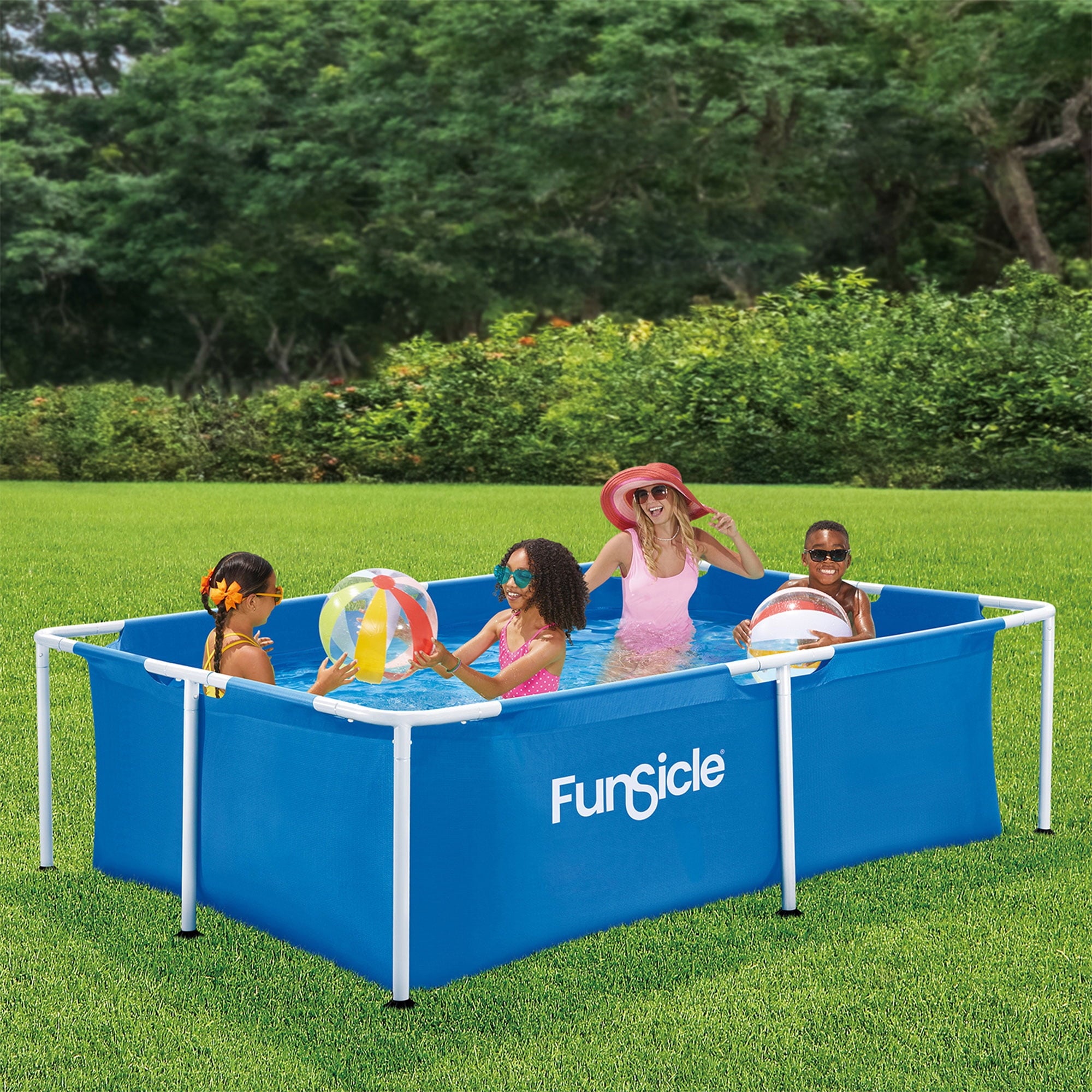 Funsicle Activity Lap 7' x 5' x 24 Family Above Ground Swimming Pool