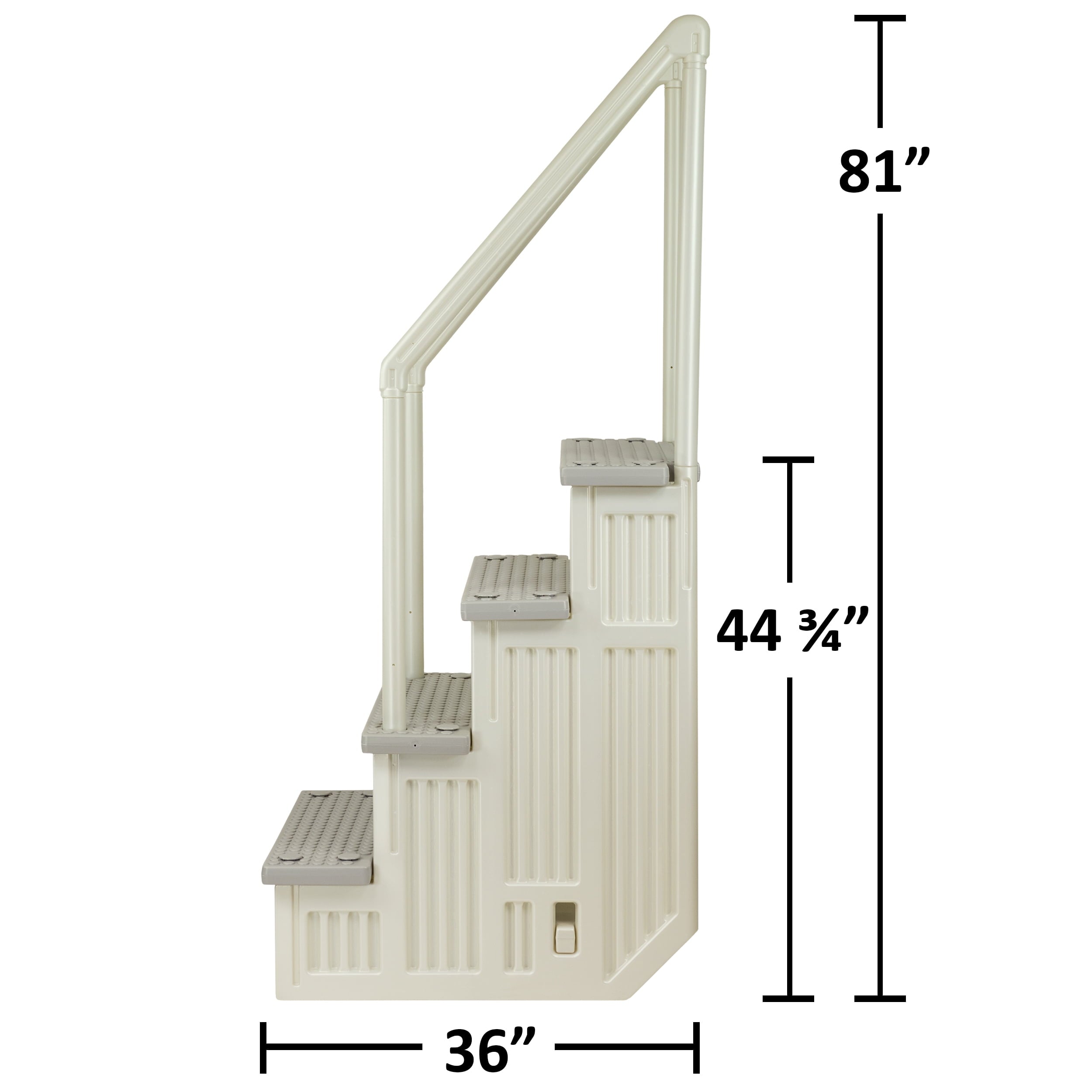 Aqua Select White Outside Flip-up Safety Ladder for Above Ground Pools 48-54H